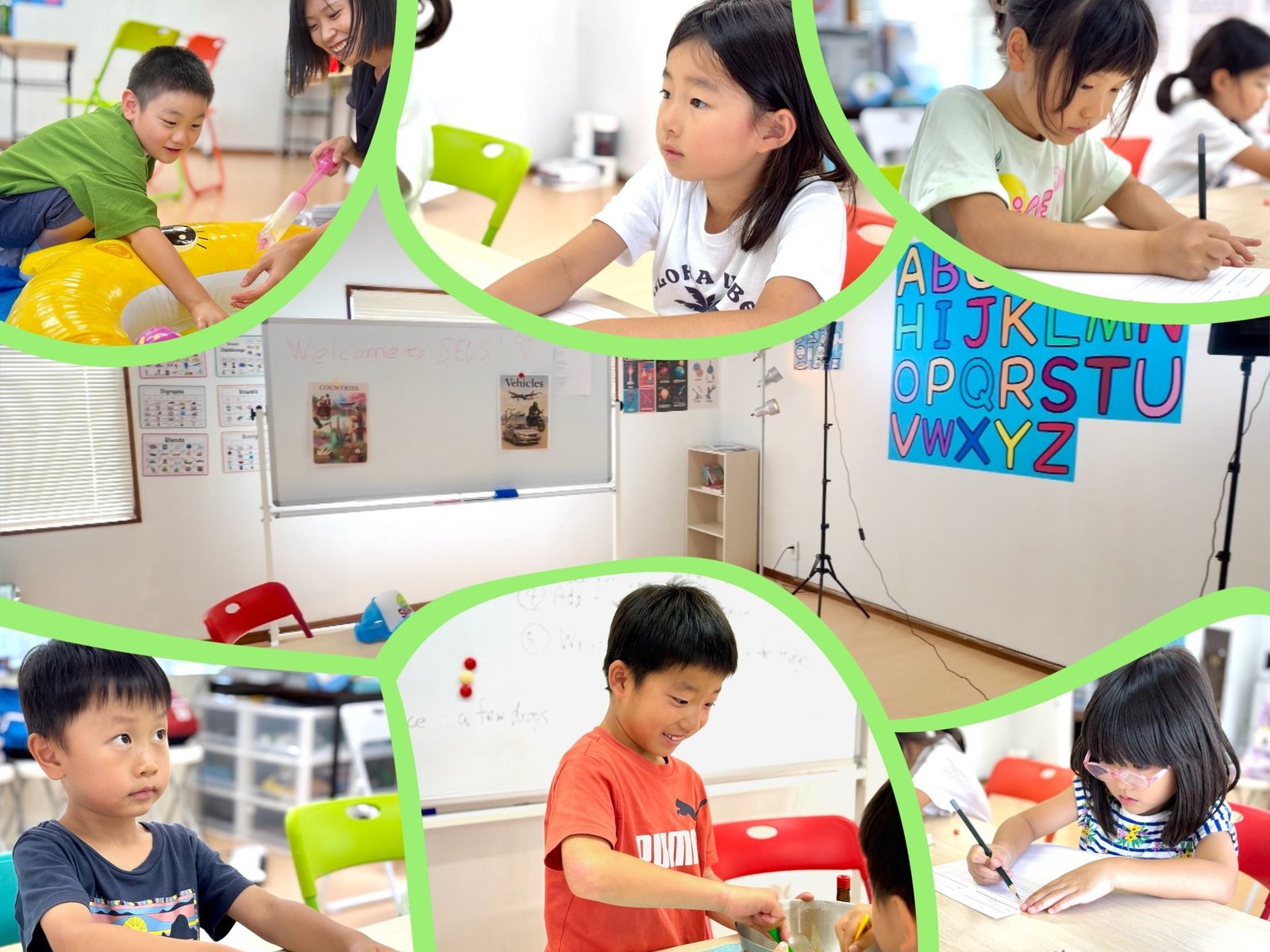 Children and teachers enjoying English in a SELS classroom